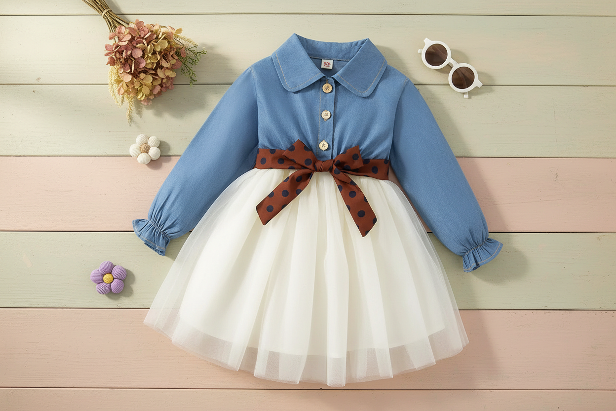 Children's Denim & Tulle Dress Hero Banner