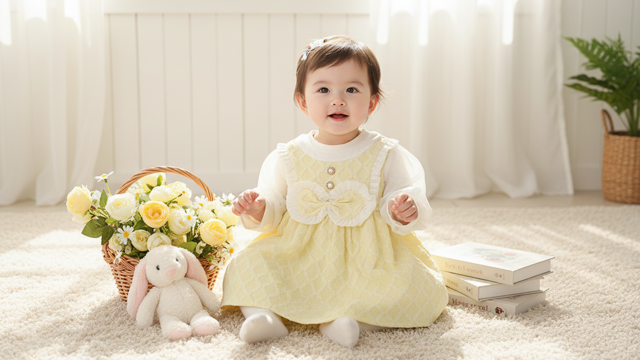 Yellow Quilted Dress Baby Hero Banner